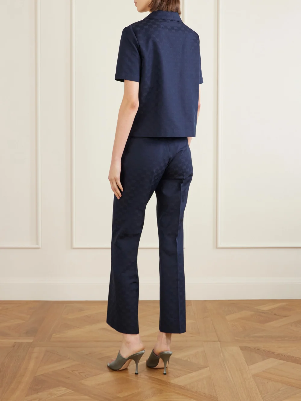 Back view of the Gucci Jacquard Polo Top