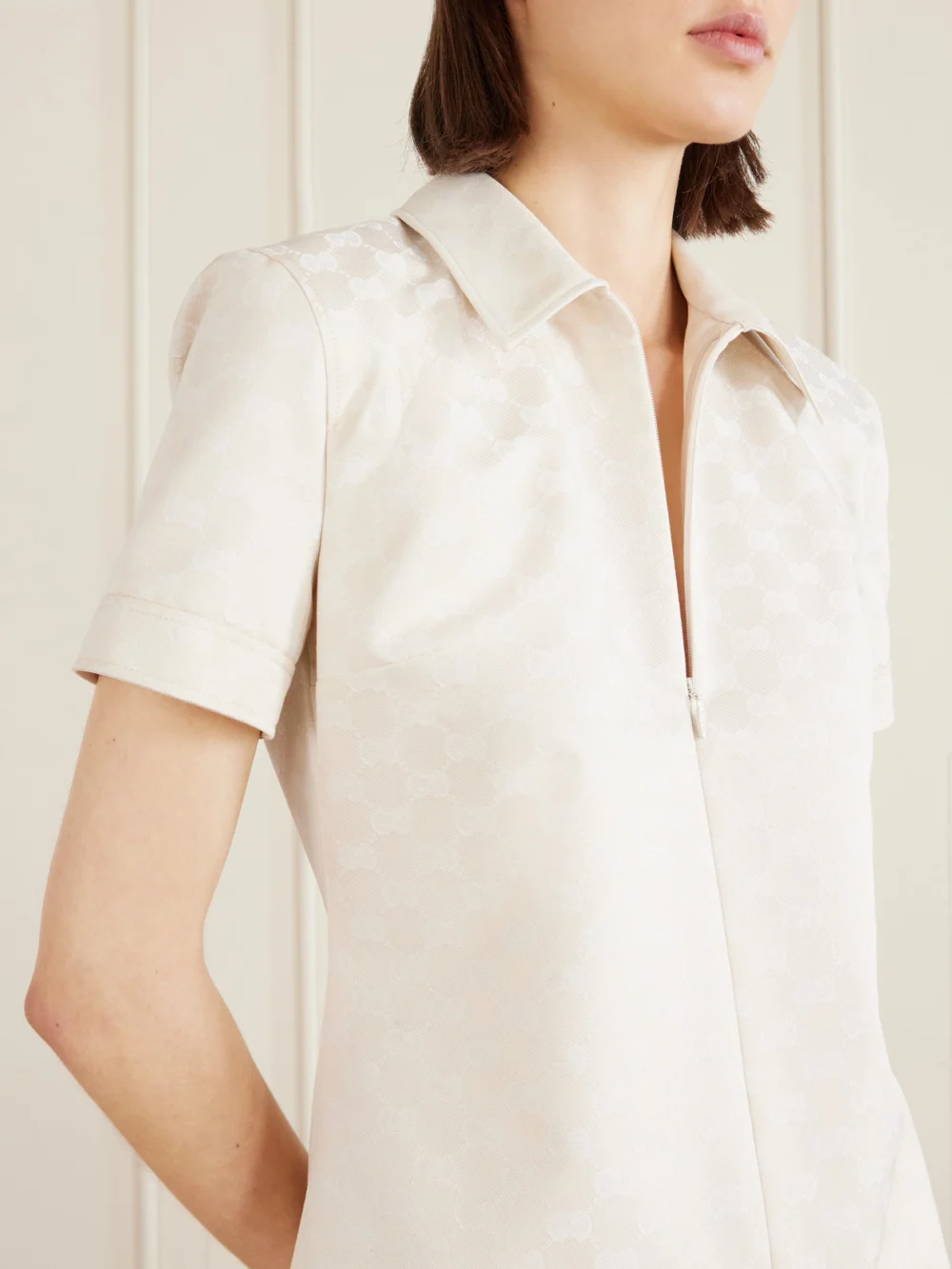 Close-up detail of the Gucci Jacquard-twill Shirt