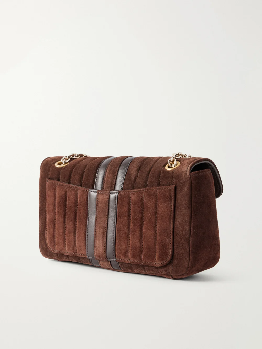 Back view of the Gucci Jetset Gg Marmont Suede Shoulder Bag