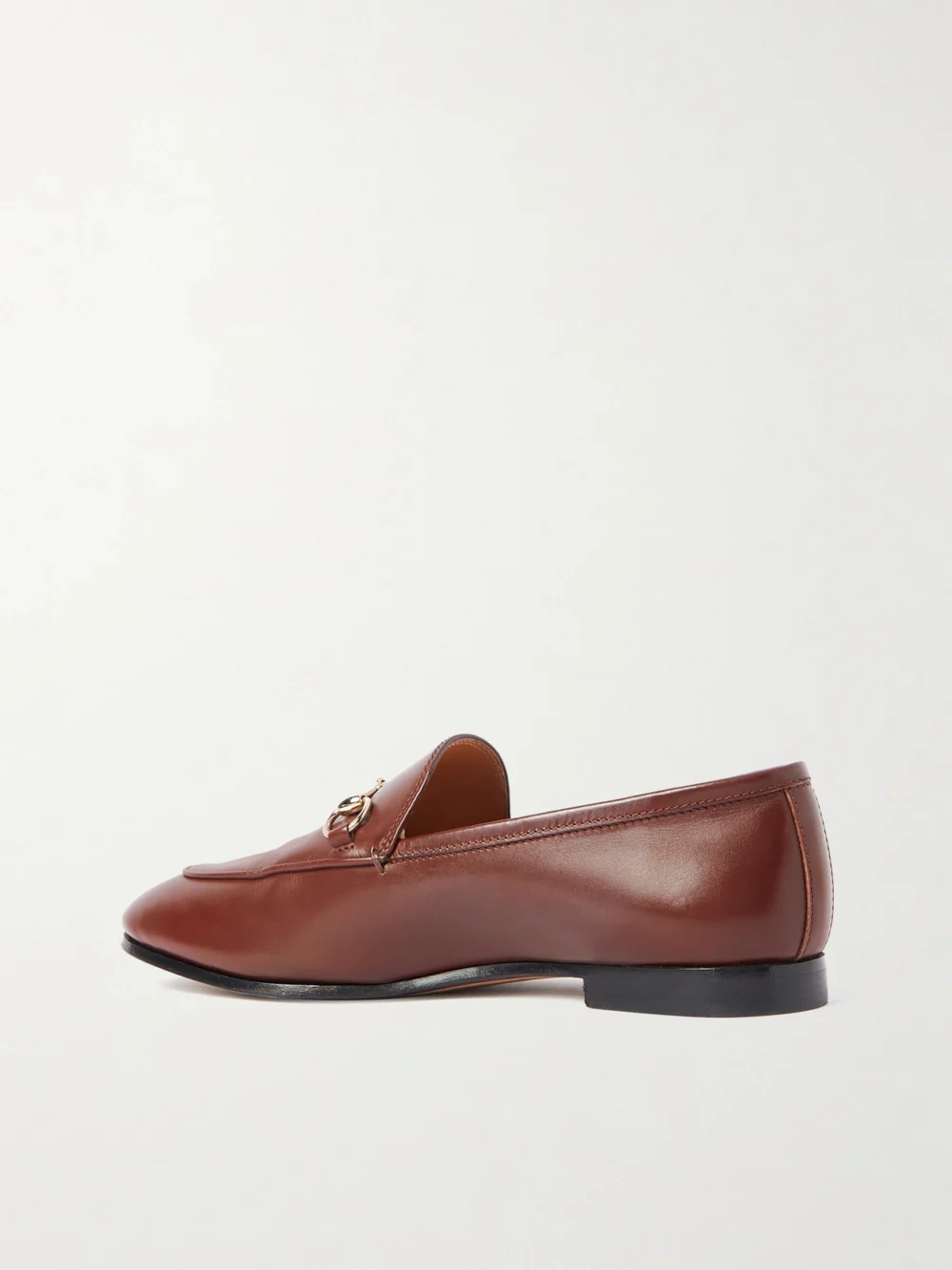 Back view of the Gucci Jordaan Horsebit-detailed Leather Loafers