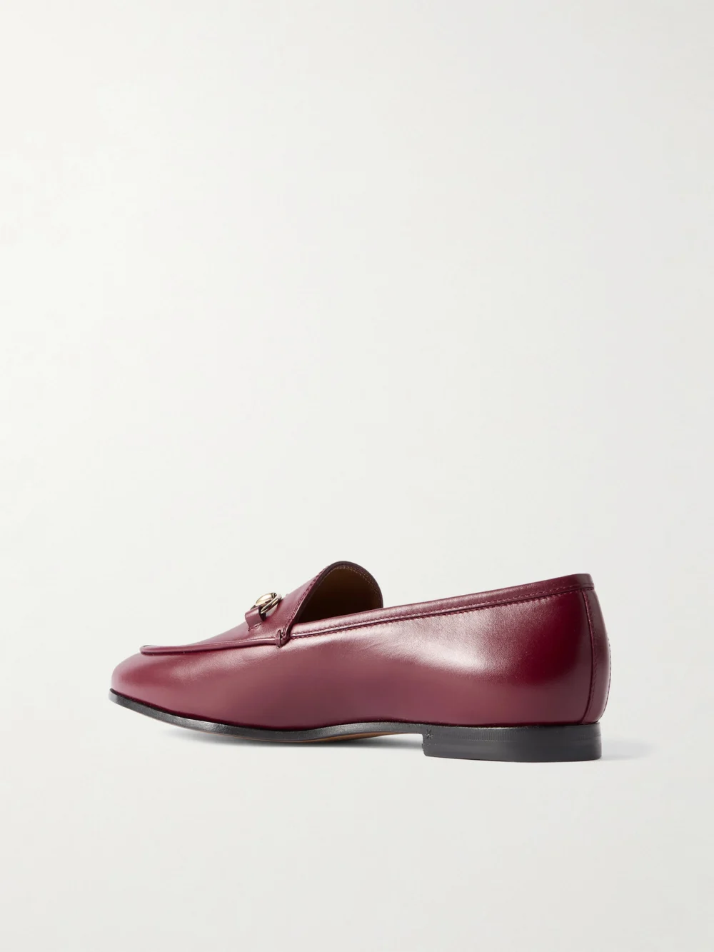 Back view of the Gucci Jordaan Horsebit-detailed Leather Loafers
