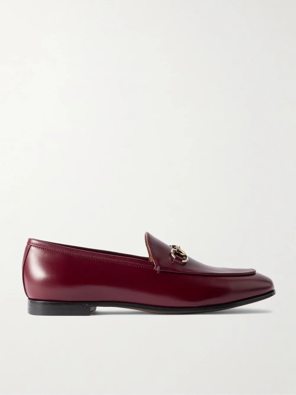 Gucci Jordaan Horsebit-detailed Leather Loafers in burgundy