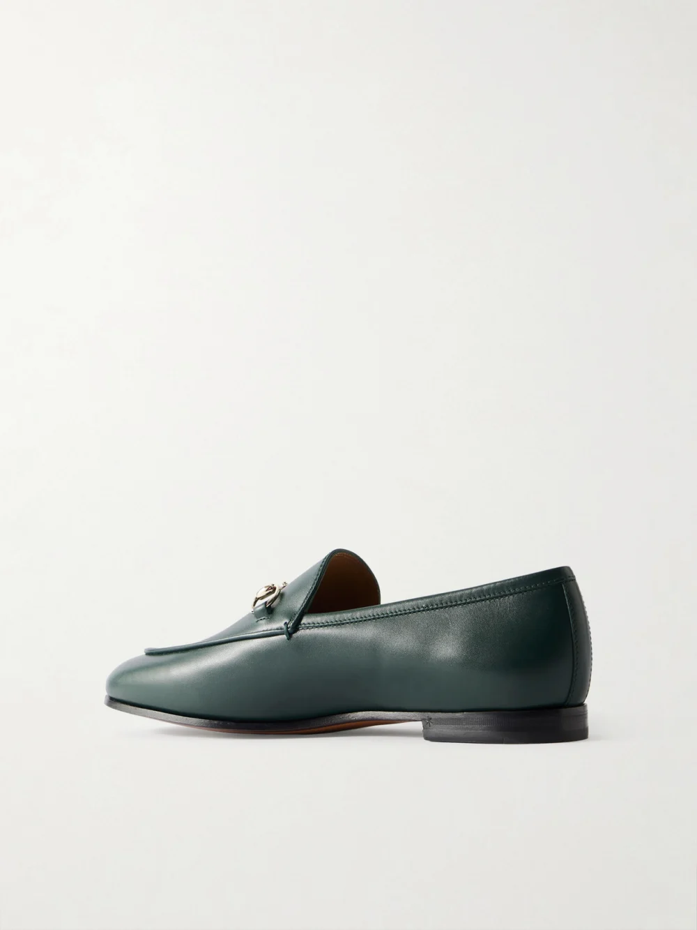 Back view of the Gucci Jordaan Horsebit-detailed Leather Loafers