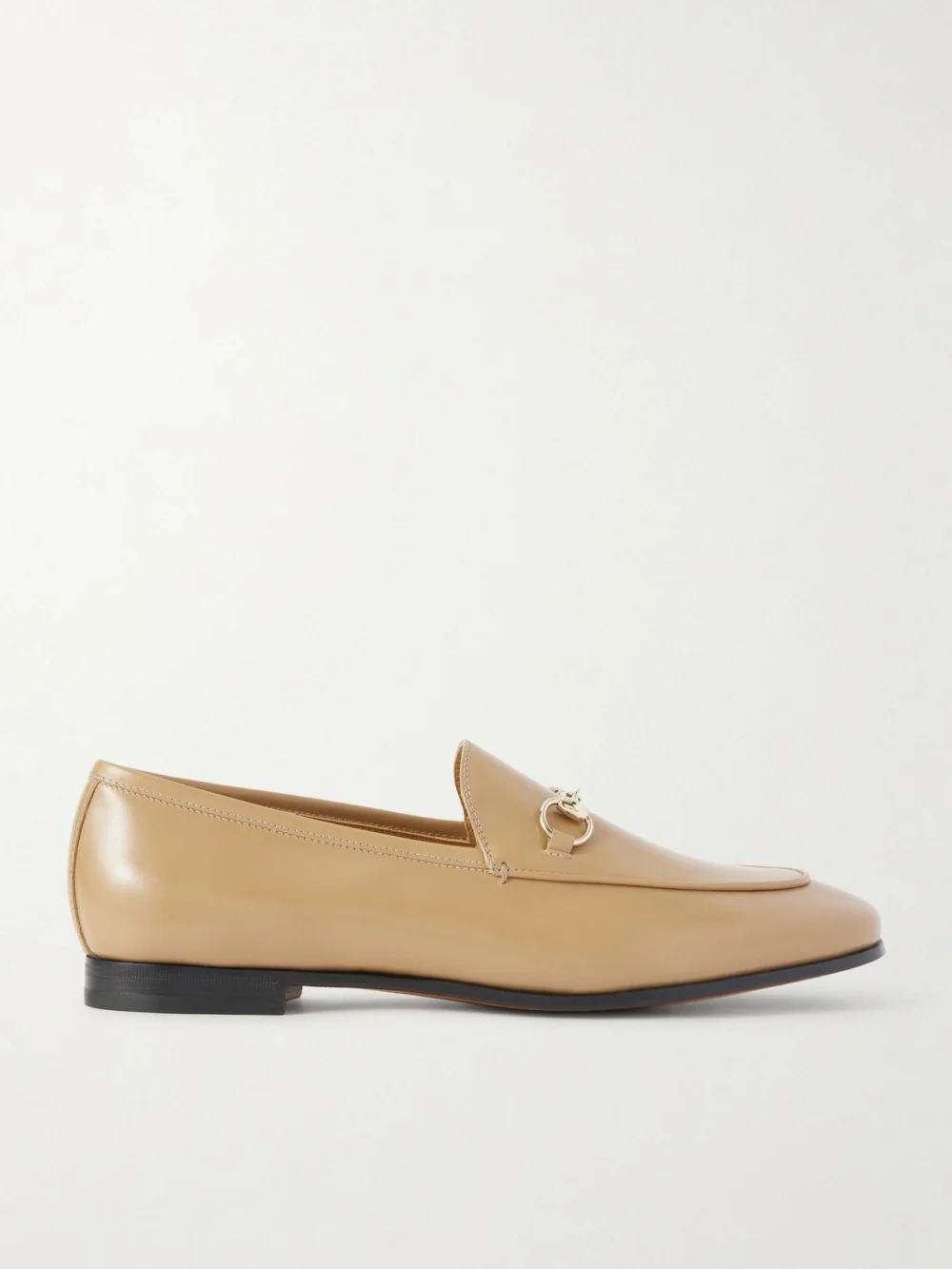 Gucci Jordaan Horsebit-detailed Leather Loafers in light brown