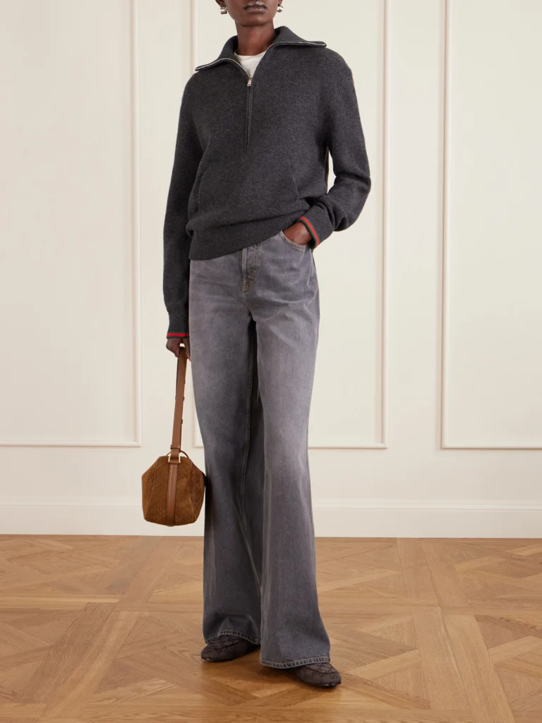Gucci Jordaan Horsebit-detailed Leather-trimmed Canvas-jacquard Loafers