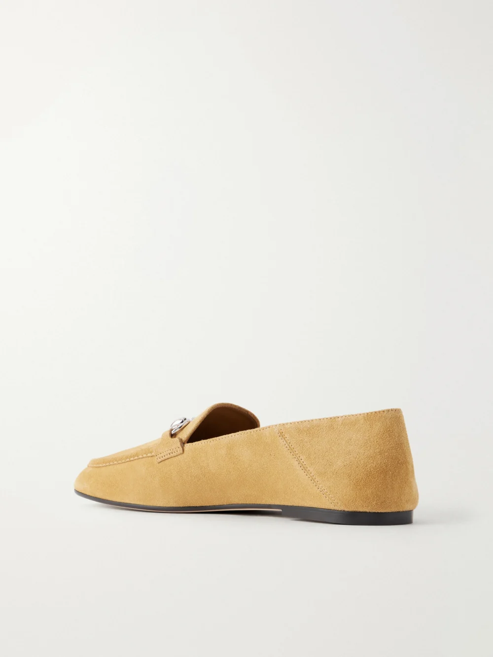 Back view of the Gucci Jordaan Horsebit-embellished Suede Loafers
