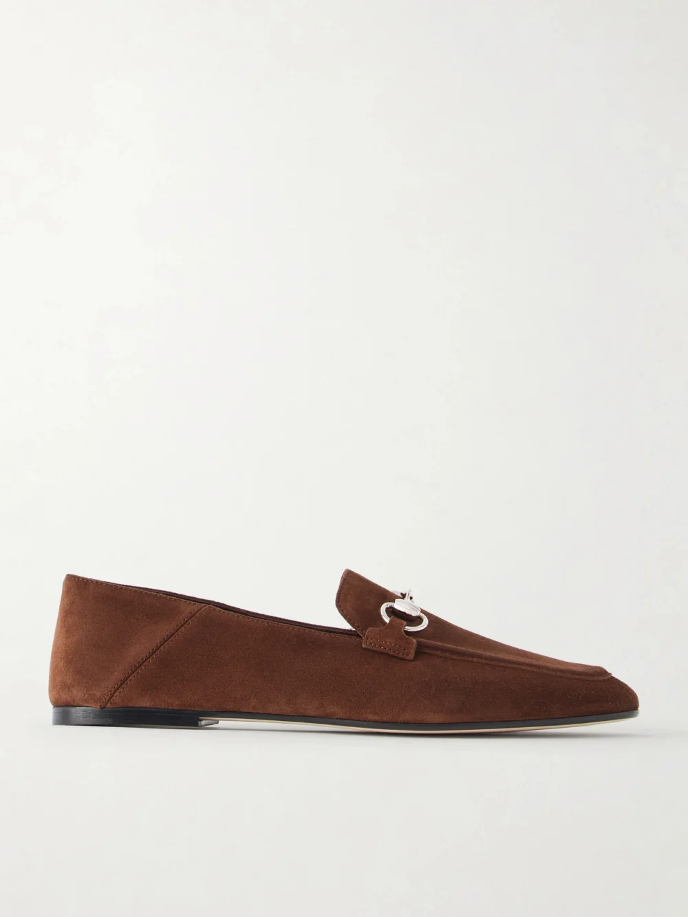 Gucci Jordaan Horsebit-embellished Suede Loafers in brown