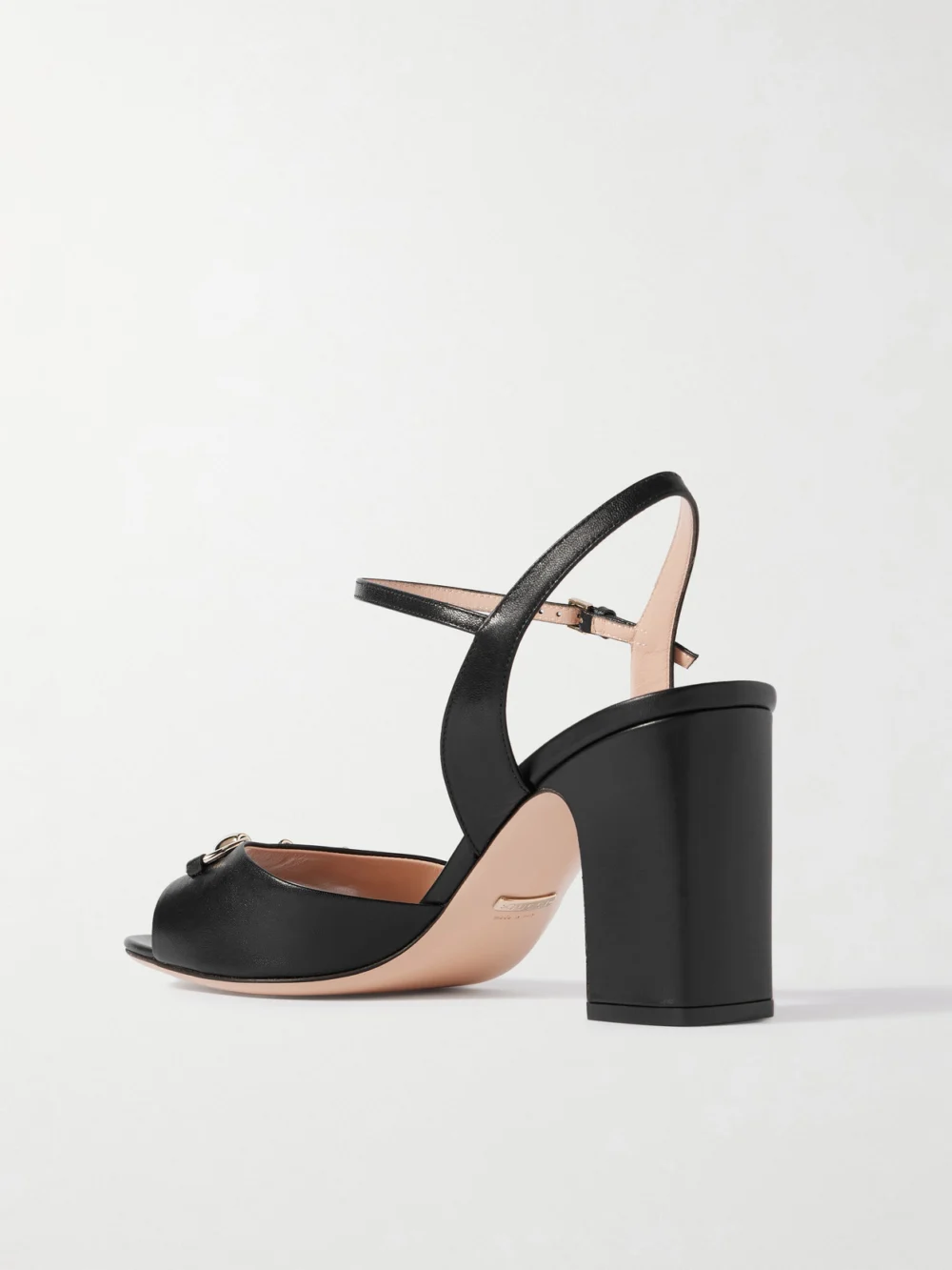 Back view of the Gucci Lady Horsebit-detailed Leather Sandals