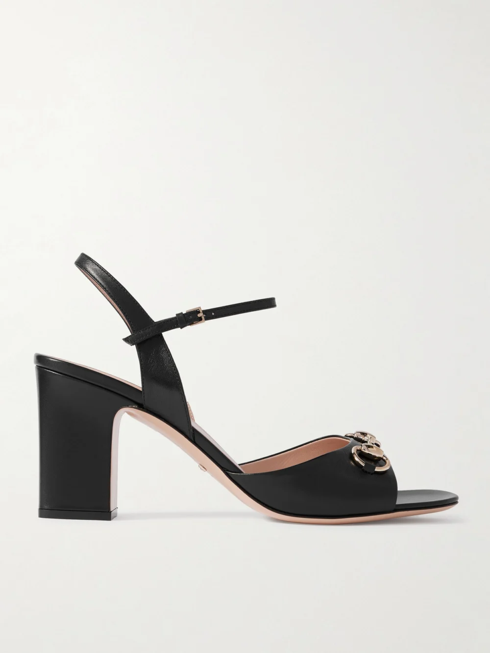 Gucci Lady Horsebit-detailed Leather Sandals in black