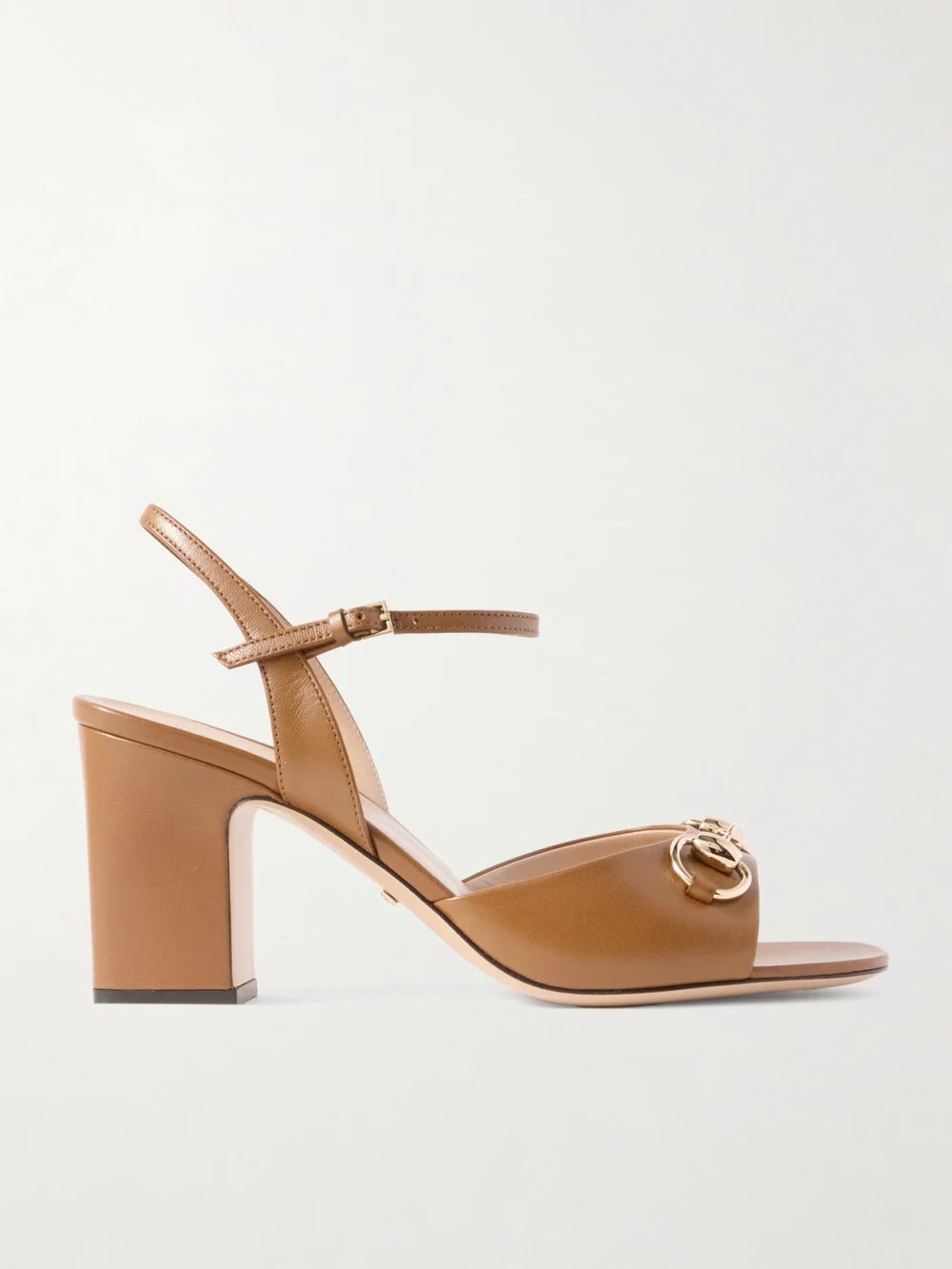 Gucci Lady Horsebit-embellished Leather Sandals in brown