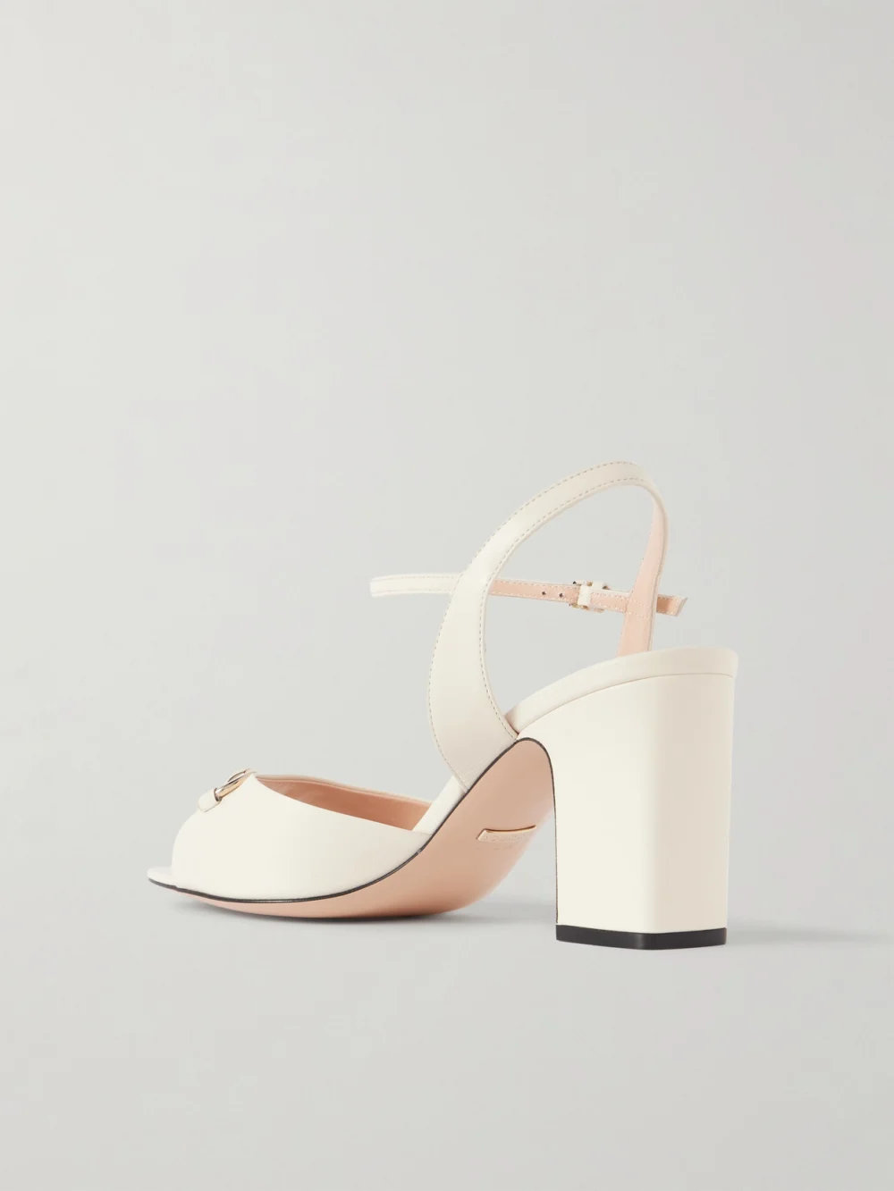 Back view of the Gucci Lady Horsebit-embellished Leather Sandals
