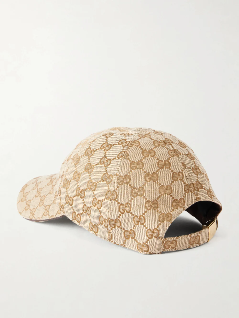 Back view of the Gucci Leather-trimmed Jacquard Canvas Baseball Cap
