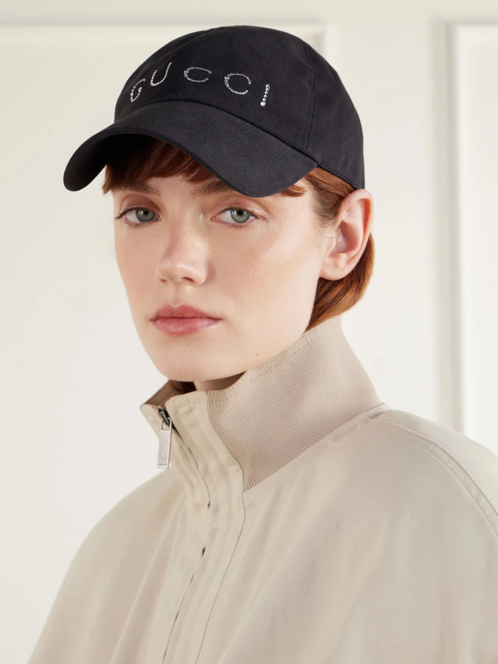 Gucci Logo-embellished Cotton-canvas Cap, styled view