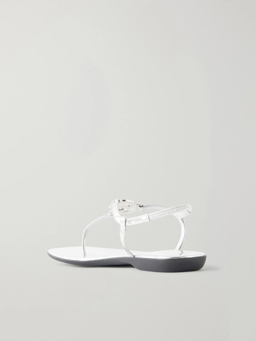 Back view of the Gucci Logo-embellished Leather Thong Sandals