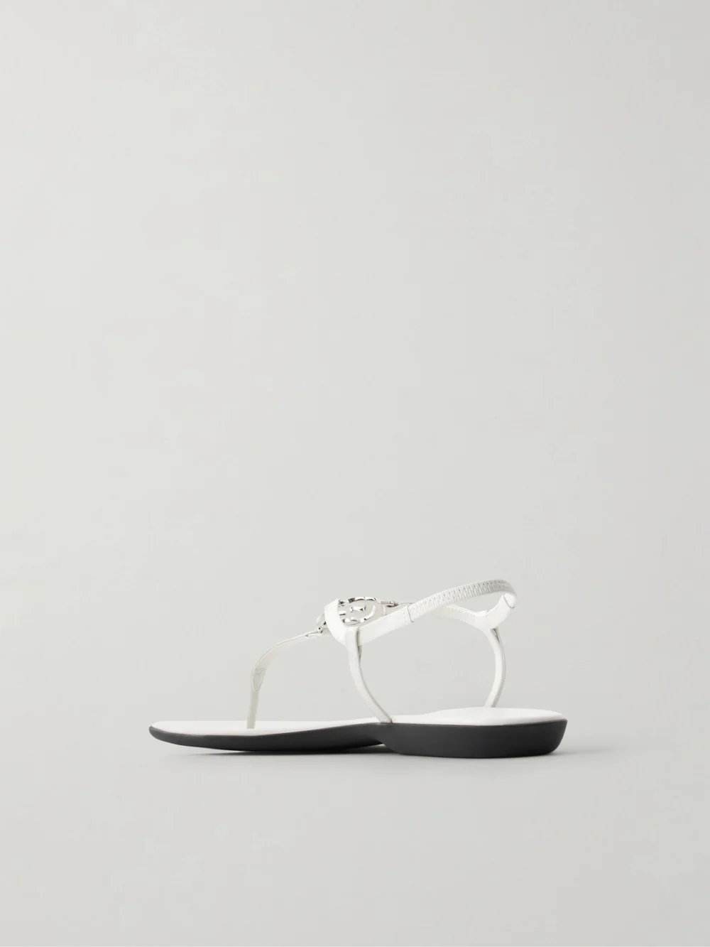 Back view of the Gucci Logo-embellished Leather Thong Sandals