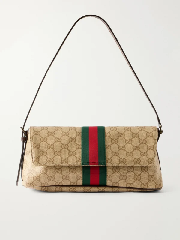 Gucci Madison Leather-trimmed Coated Canvas-jacquard Shoulder Bag