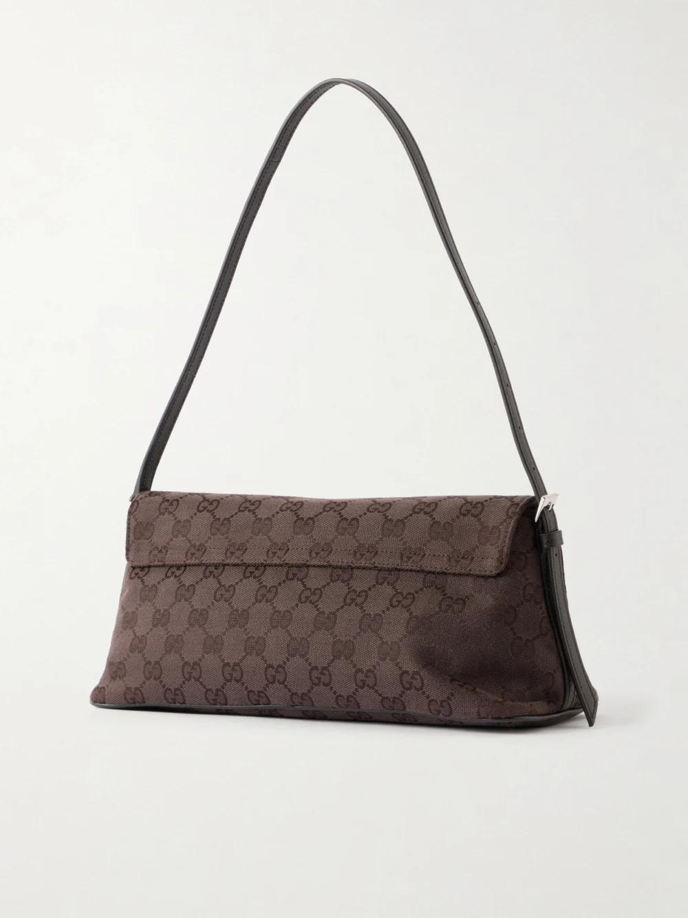 Back view of the Gucci Madison Leather-trimmed Coated Canvas-jacquard Shoulder Bag