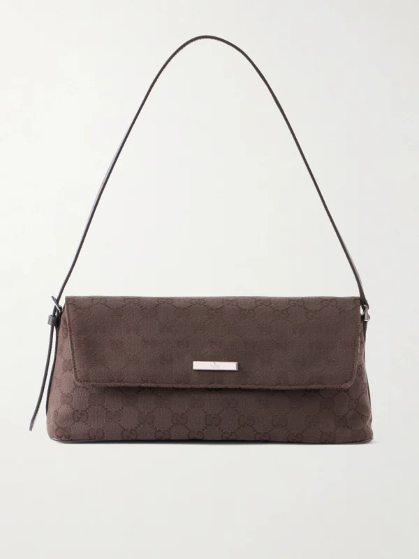 Gucci Madison Leather-trimmed Coated Canvas-jacquard Shoulder Bag