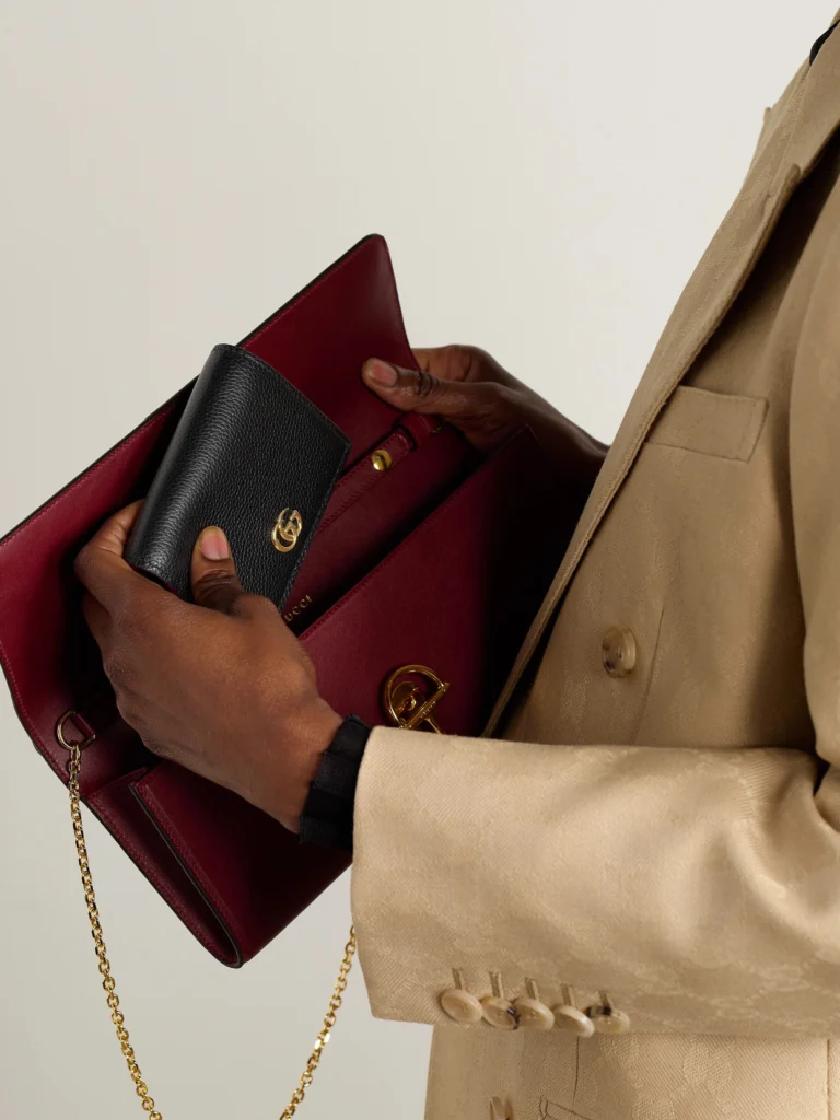 Gucci Marmont Petite Textured-leather Wallet