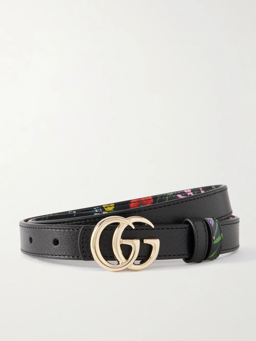 Gucci Marmont Reversible Floral-print Leather Belt in multi
