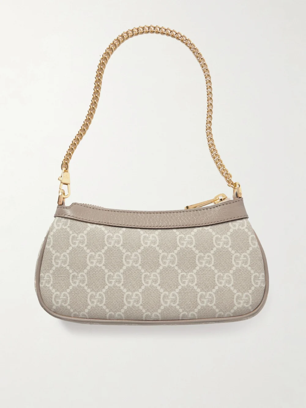 Back view of the Gucci Ophidia Leather-trimmed Canvas-jacquard Shoulder Bag