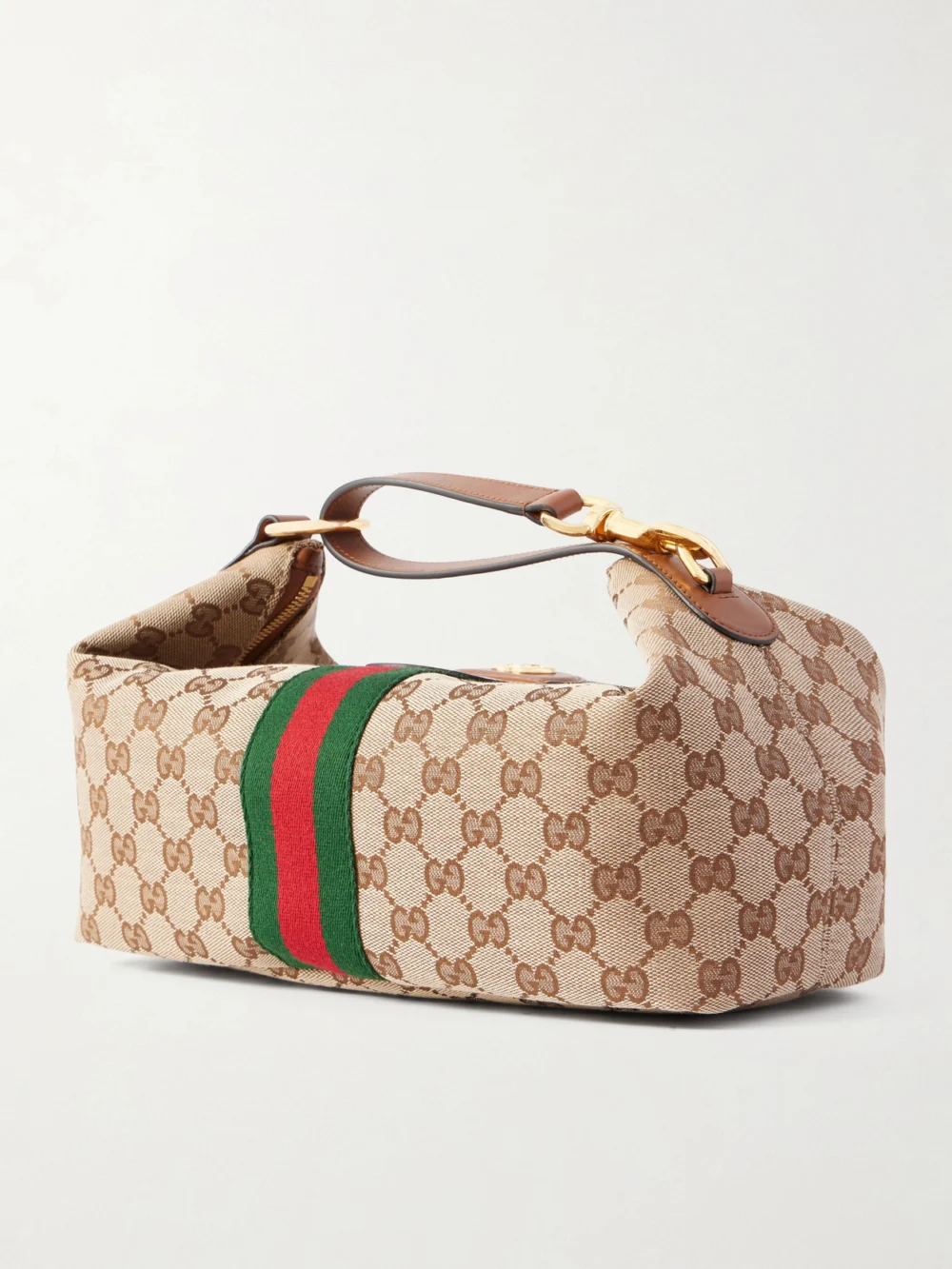 Back view of the Gucci Ophidia Leather-trimmed Coated Canvas-jacquard Clutch
