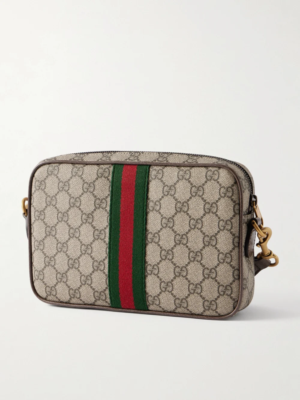 Back view of the Gucci Ophidia Leather-trimmed Coated Canvas-jacquard Shoulder Bag