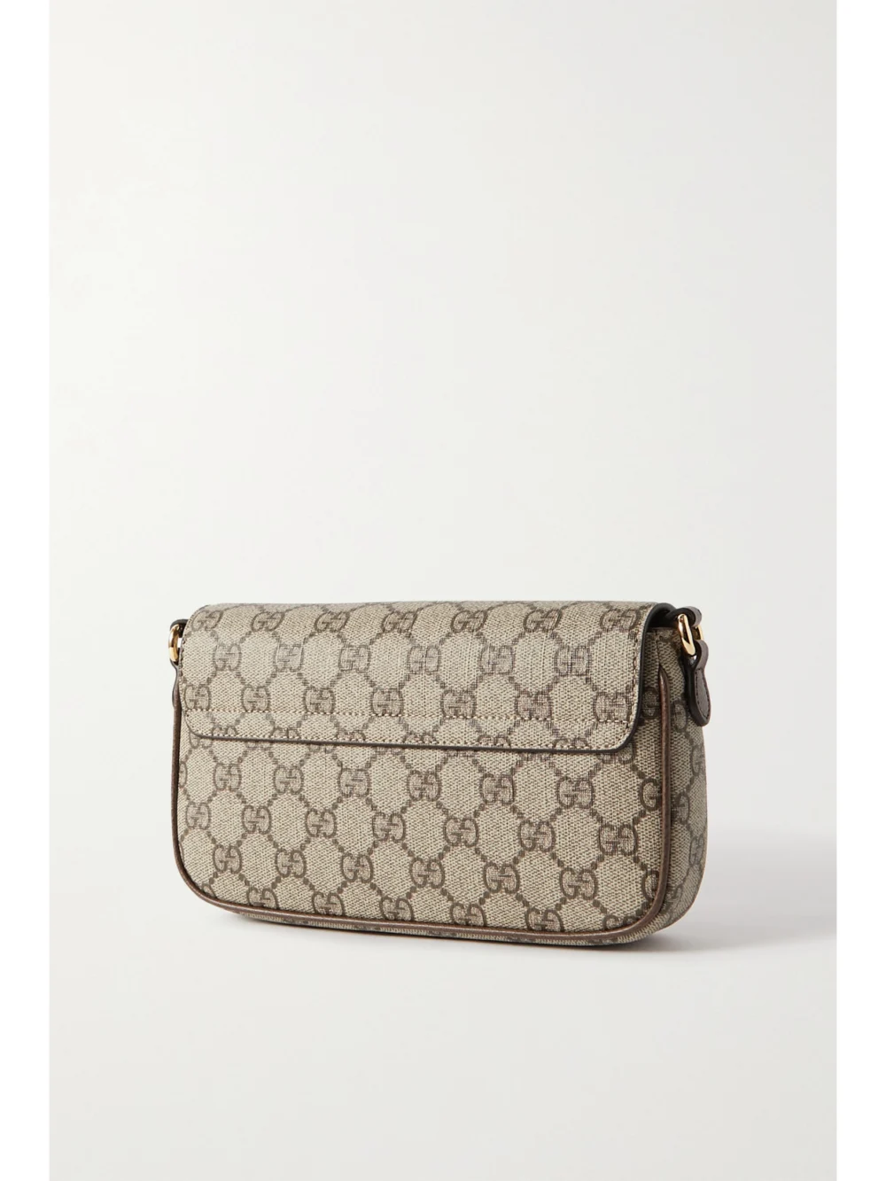 Back view of the Gucci Ophidia Leather-trimmed Coated Canvas-jacquard Shoulder Bag