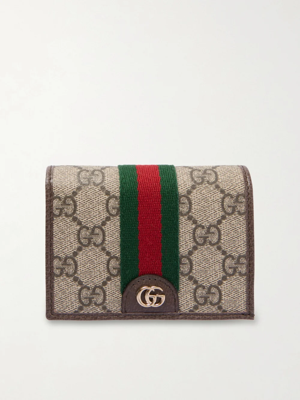 Gucci Ophidia Leather-trimmed Printed Coated-canvas Wallet in beige