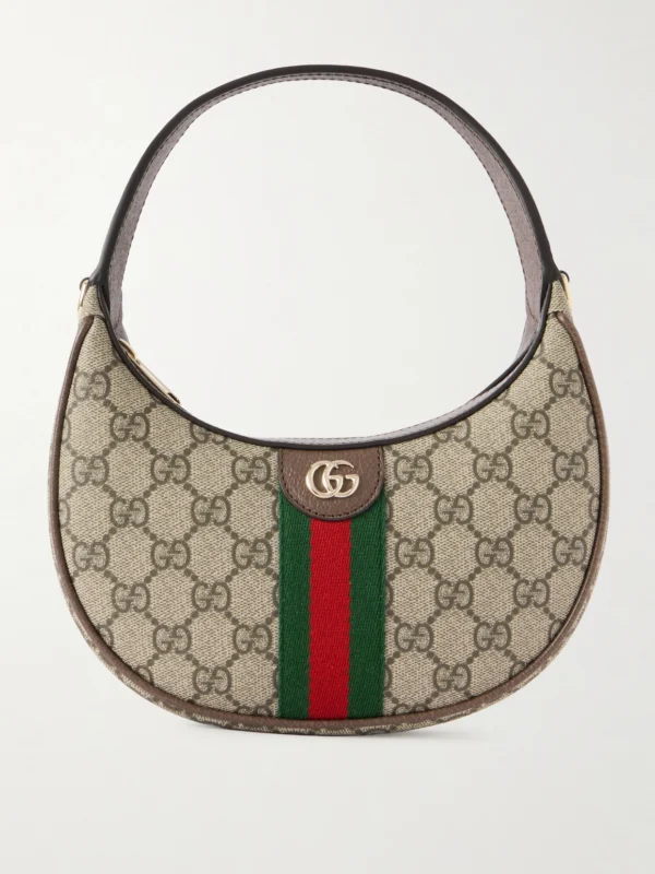 Gucci Ophidia Small Leather-trimmed Coated Canvas-jacquard Shoulder Bag