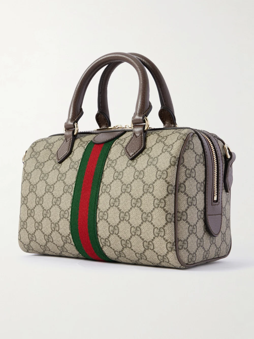 Back view of the Gucci Ophidia Textured Leather Coated Canvas-jacquard Top-handle Bag