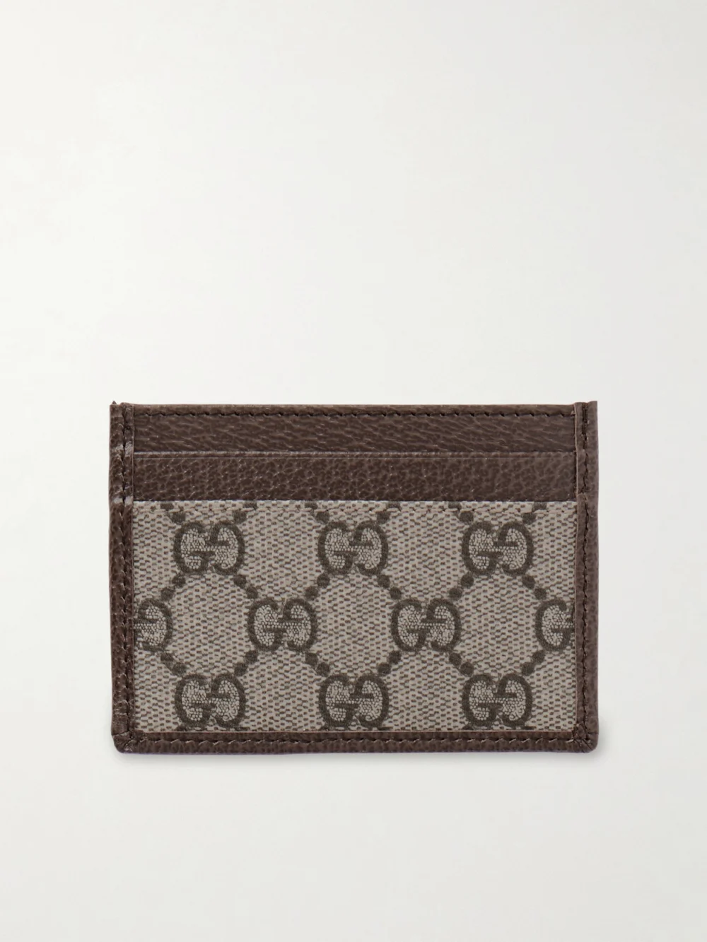 Back view of the Gucci Ophidia Textured Leather-trimmed Printed Coated-canvas Cardholder