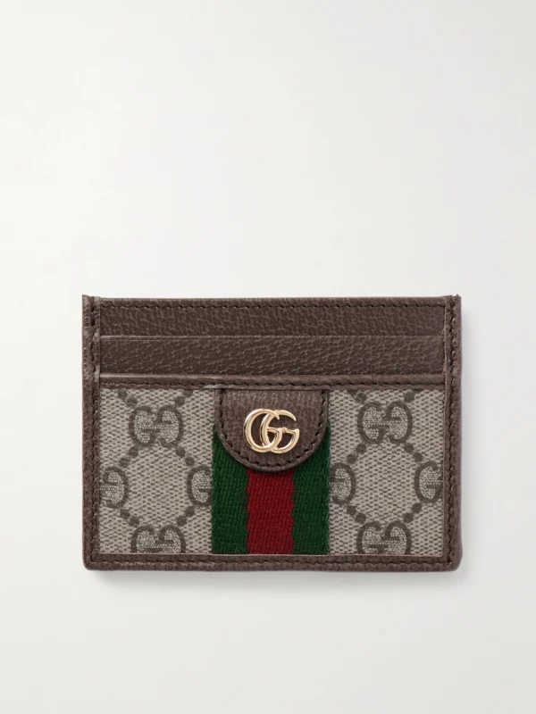 Gucci Ophidia Textured Leather-trimmed Printed Coated-canvas Cardholder