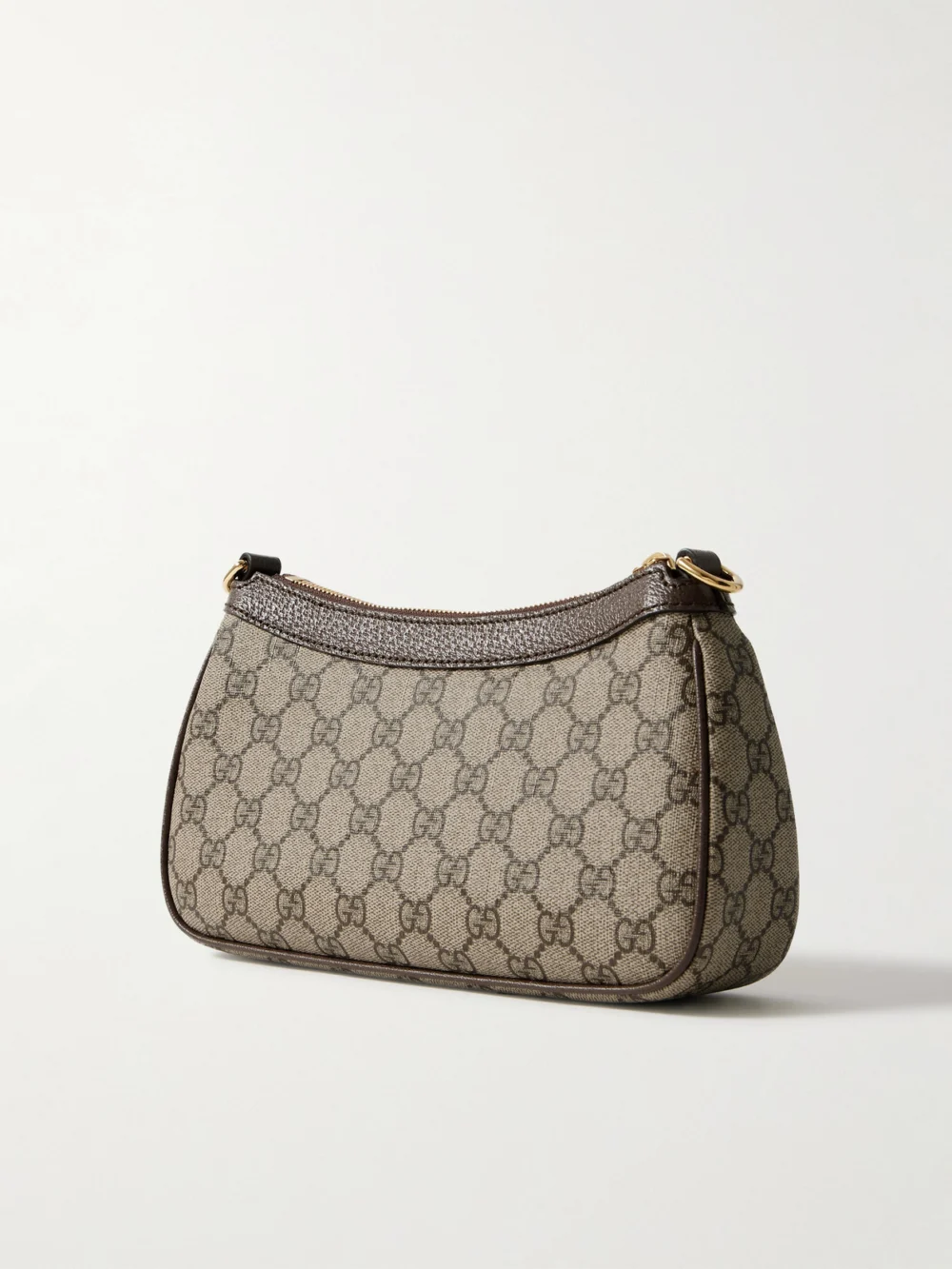 Back view of the Gucci Ophidia Textured Leather-trimmed Printed Coated-canvas Shoulder Bag