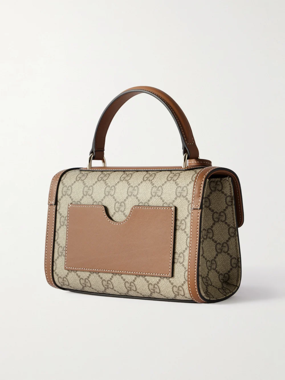 Back view of the Gucci Padlock Small Leather-trimmed Coated Canvas-jacquard Top-handle Bag