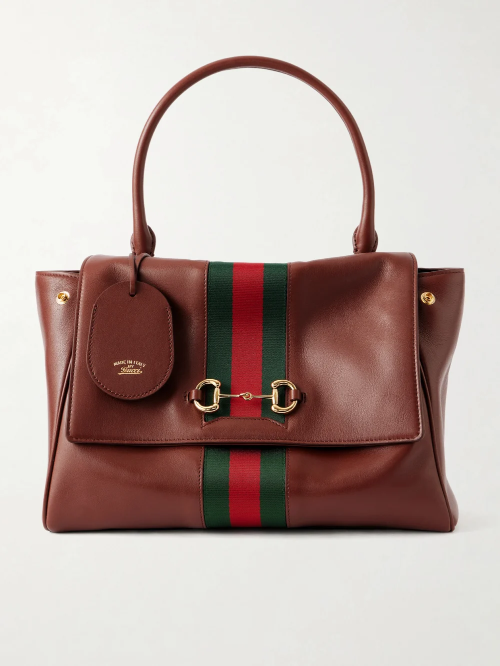 Gucci Paparazzo Medium Leather Shoulder Bag in brown