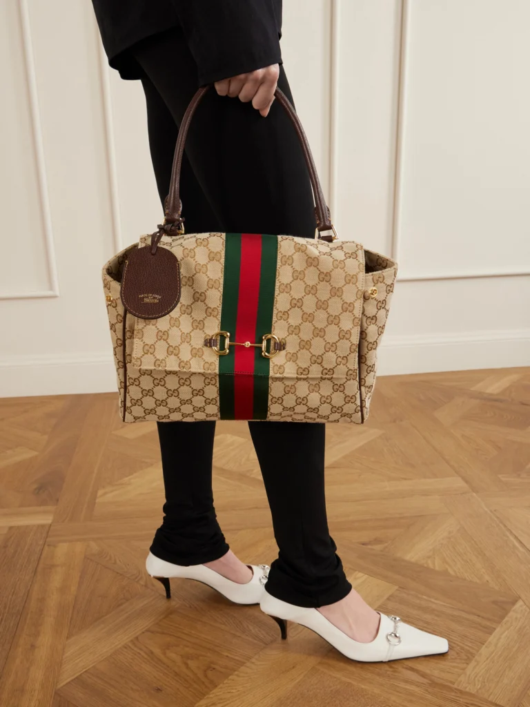 Gucci Paparazzo Medium Leather-trimmed Canvas-jacquard Shoulder Bag
