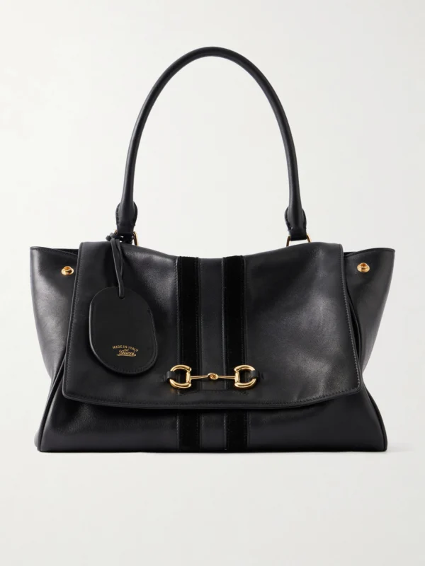 Gucci Paparazzo Medium Suede-trimmed Leather Shoulder Bag