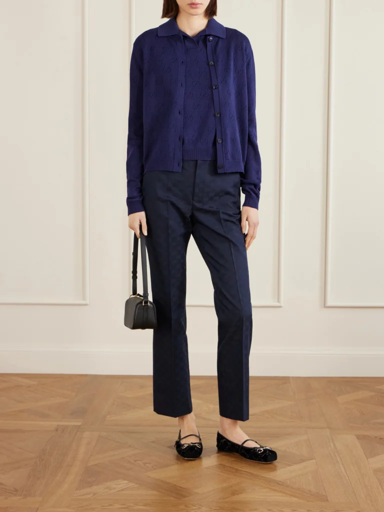 Gucci Perforated Silk-blend Cardigan