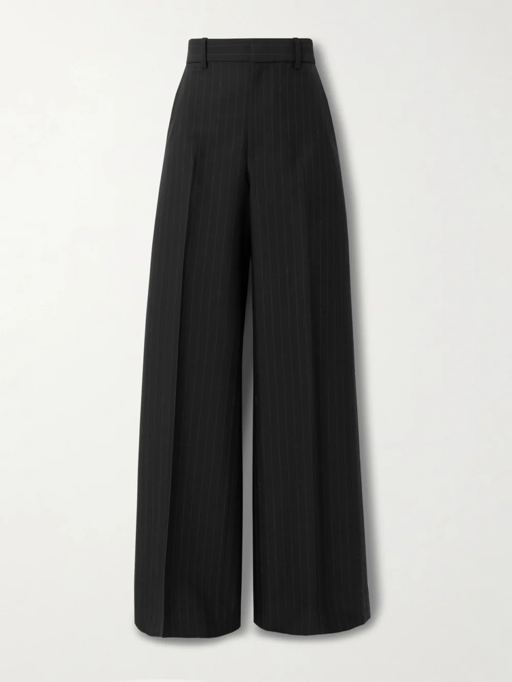 Gucci Pinstriped Wool-twill Wide-leg Pants in black