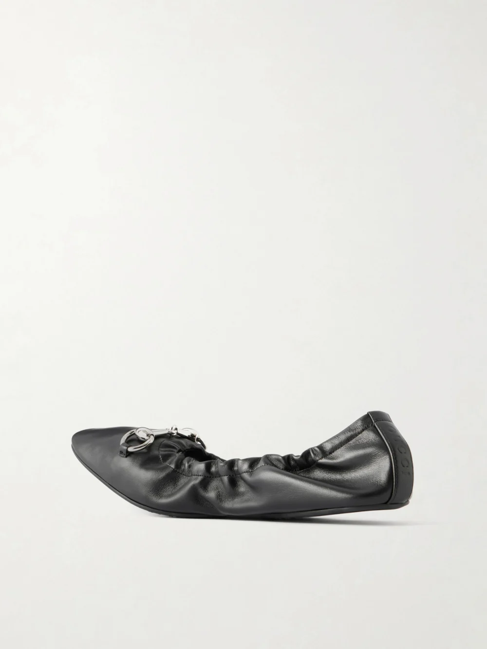 Back view of the Gucci Prima Horsebit-embellished Leather Ballet Flats