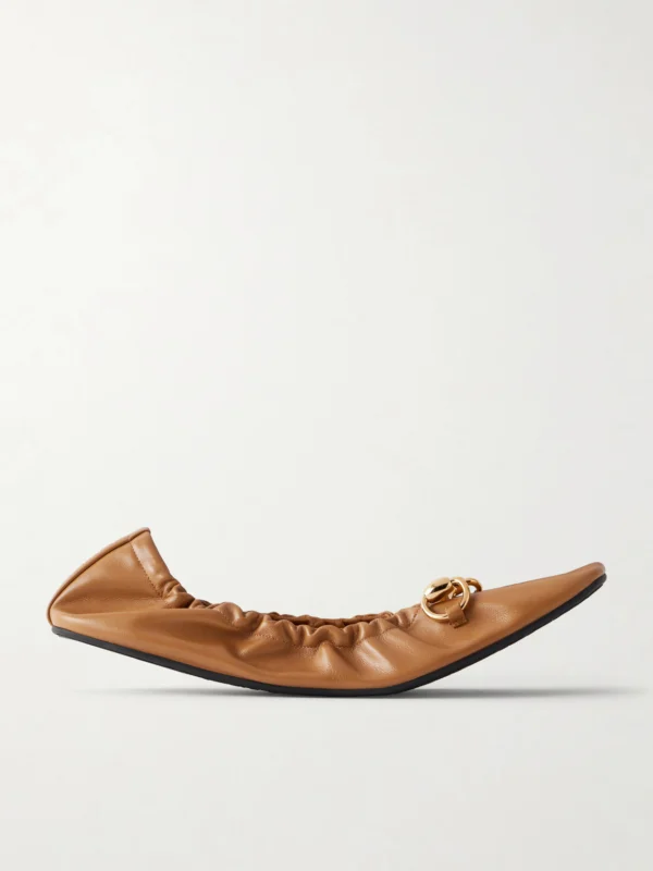 Gucci Prima Horsebit-embellished Leather Ballet Flats
