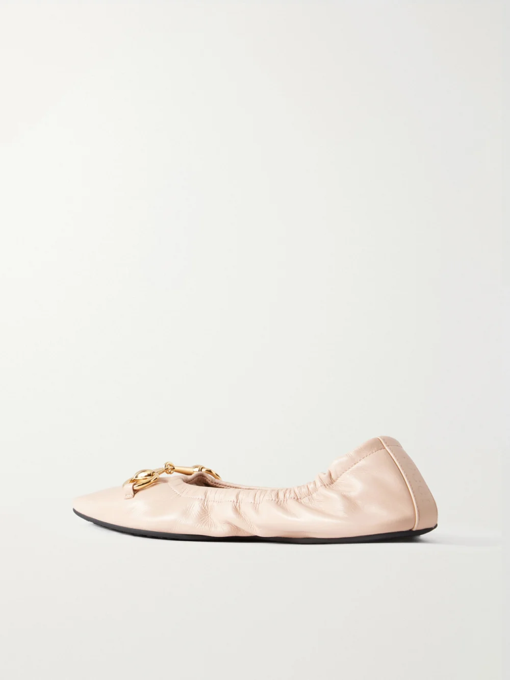 Back view of the Gucci Prima Horsebit-embellished Leather Ballet Flats