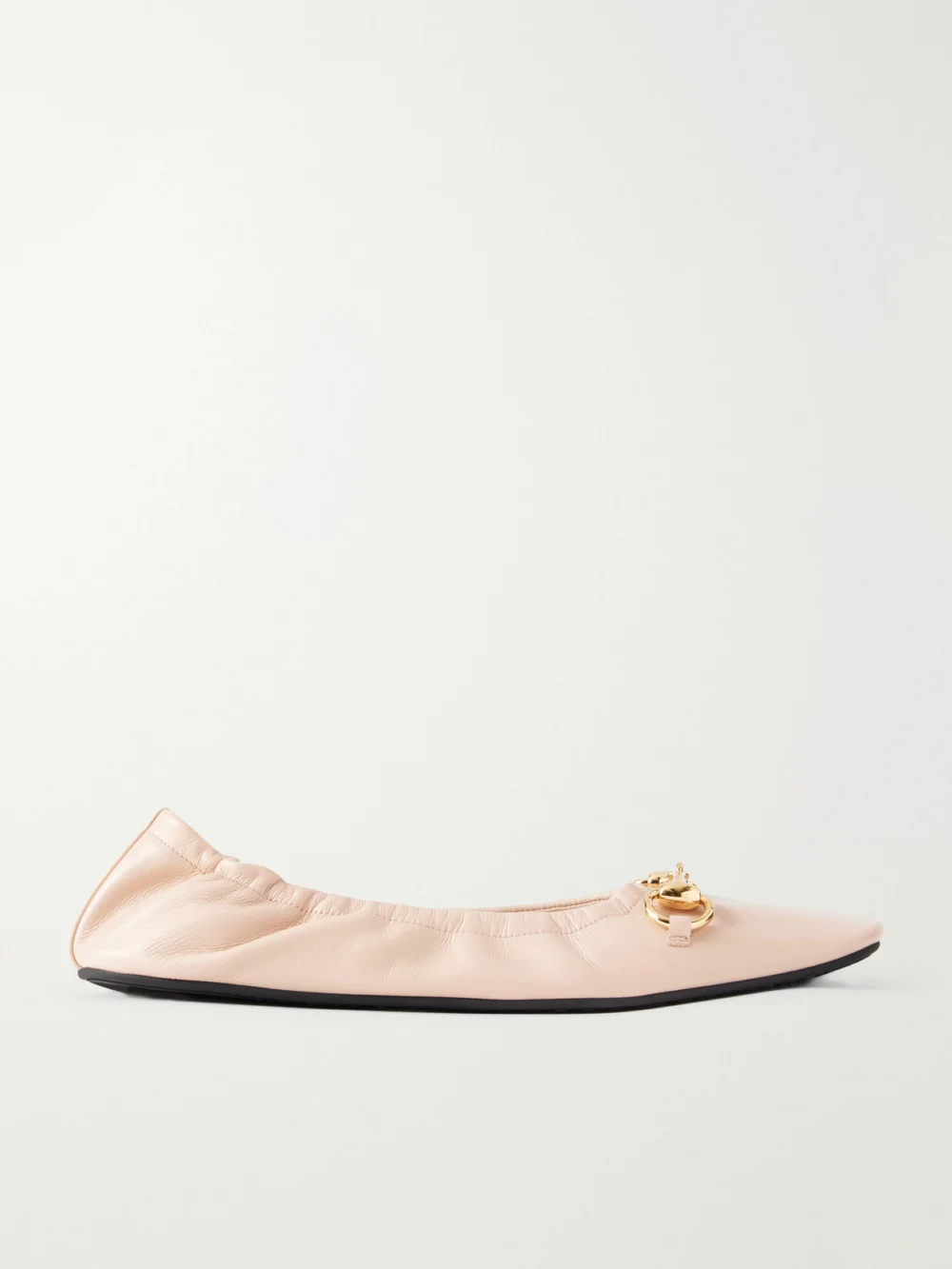 Gucci Prima Horsebit-embellished Leather Ballet Flats in pink