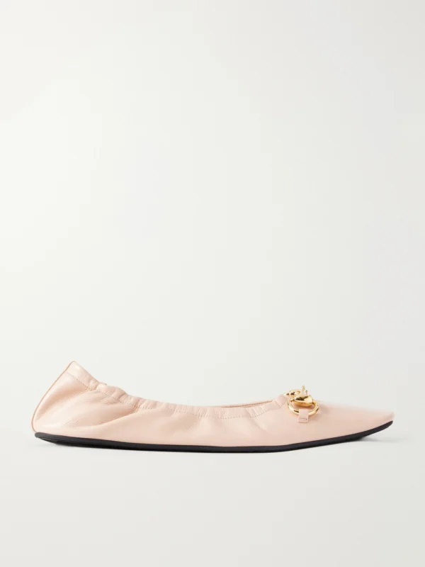 Gucci Prima Horsebit-embellished Leather Ballet Flats