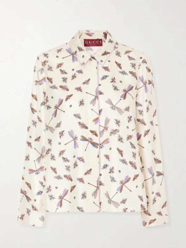 Gucci Printed Silk-twill Shirt