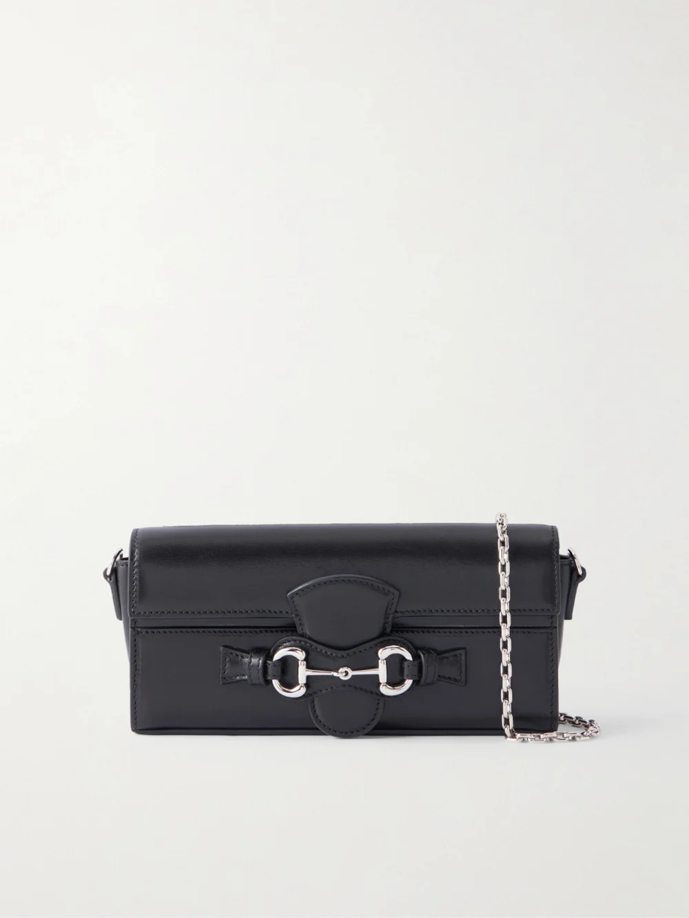 Gucci Ristretto Embellished Leather Shoulder Bag in black