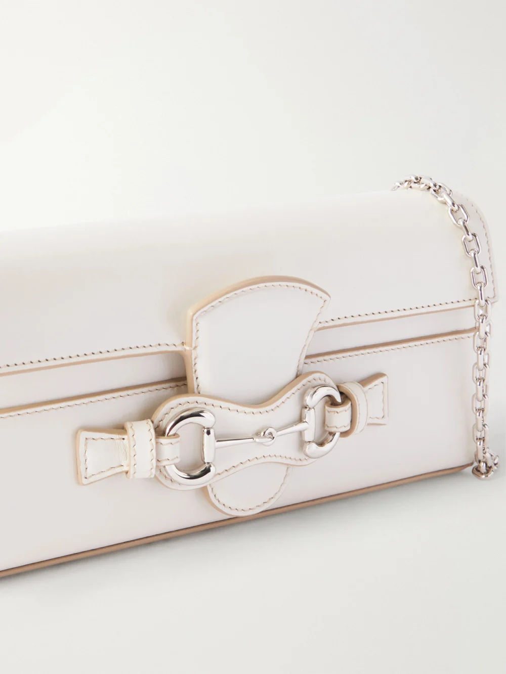 Close-up detail of the Gucci Ristretto Embellished Leather Shoulder Bag