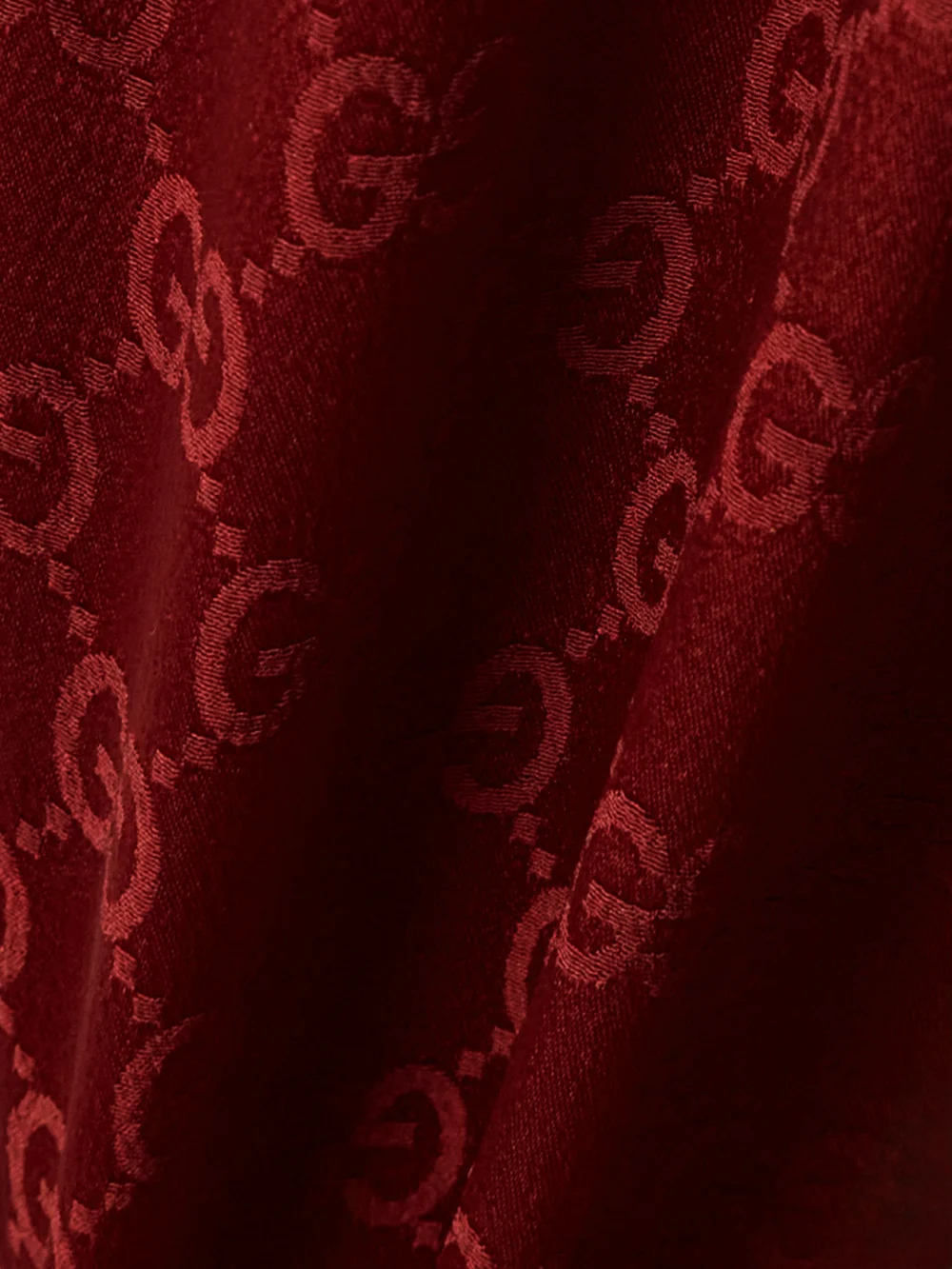 Close-up detail of the Gucci Satin-jacquard Straight-leg Pants