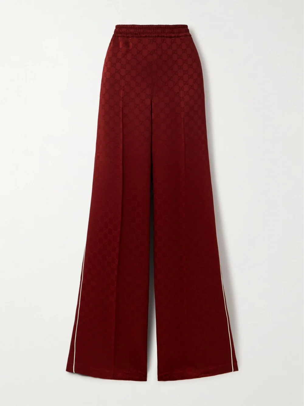 Gucci Satin-jacquard Straight-leg Pants in burgundy